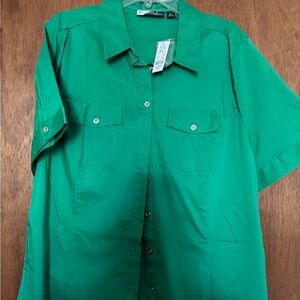 Madison Emerald Green Short Sleeve Blouse